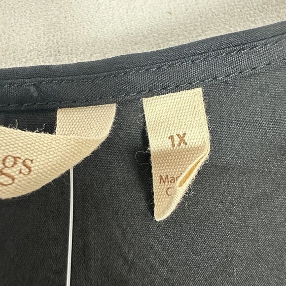 Soft Surroundings Women's Black Long Sleeve Blouse With Gold Buttons Size 1X - Picture 5 of 6